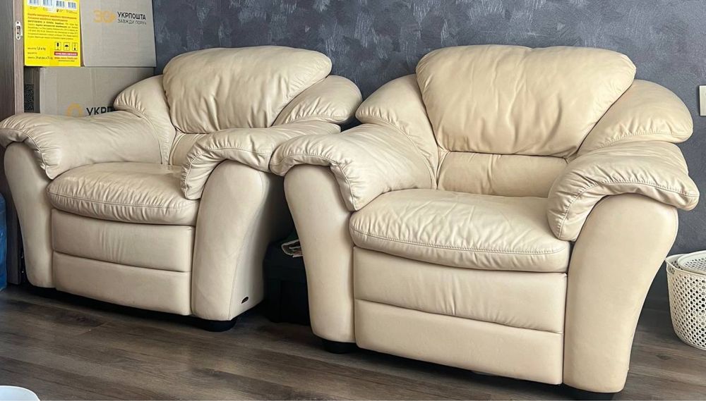 Продам диван та крісло з натуральноі шкіри