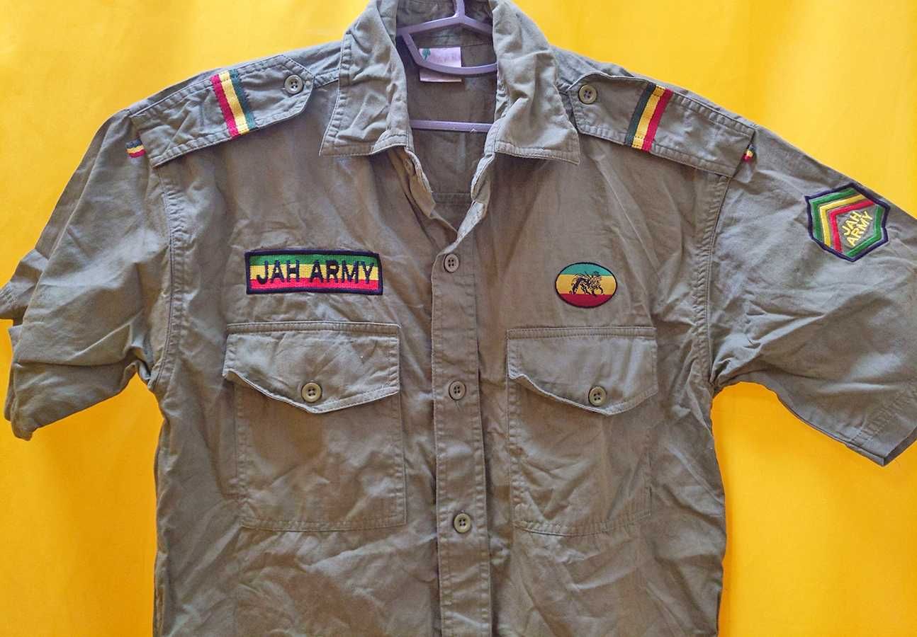 Сорочка чоловіча JAH Army для реггей фанів та растаманів M