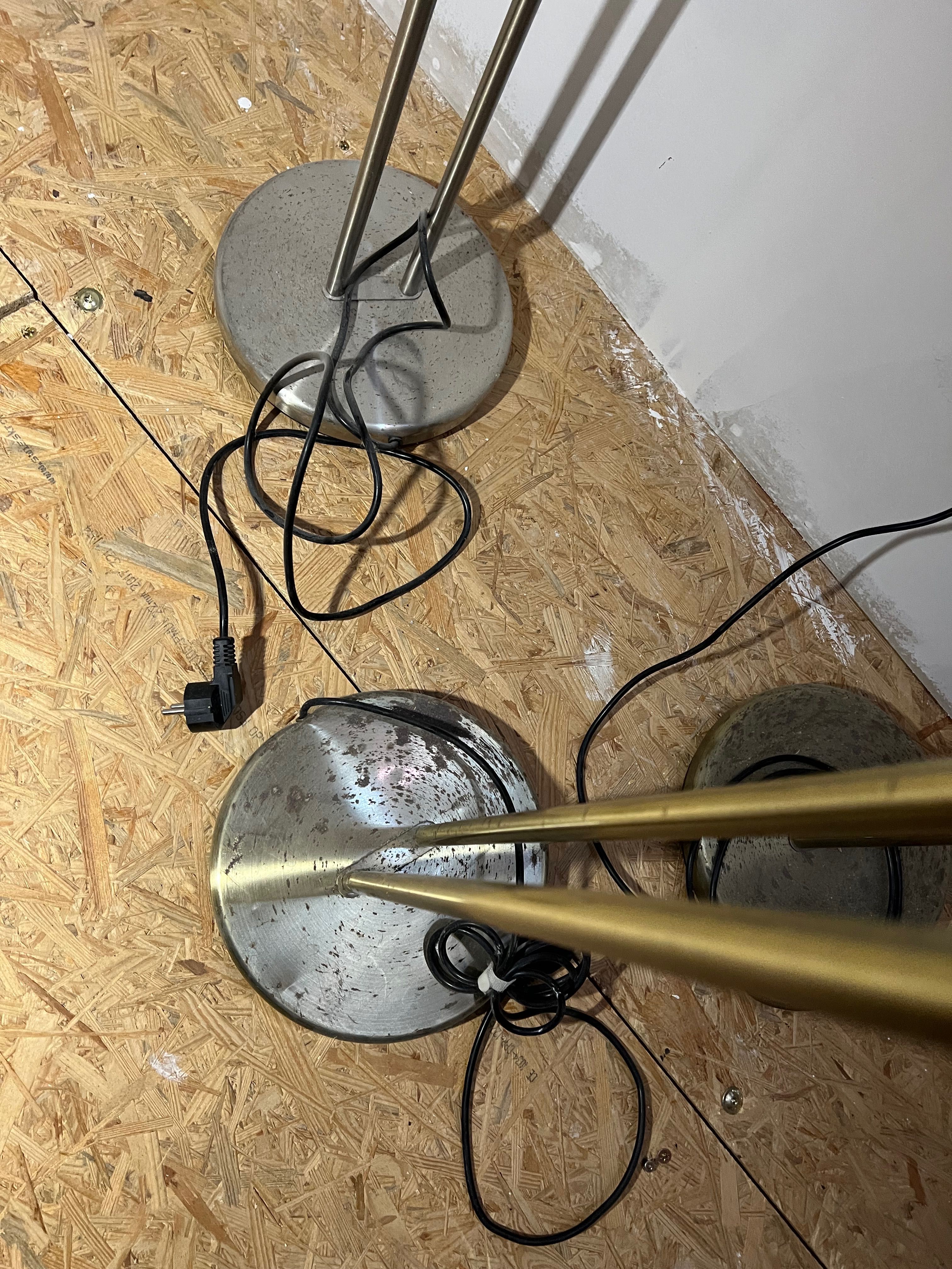 Zlota lampa podlogowa pakiet 3 szt z lampka do czytania i sciemnacz