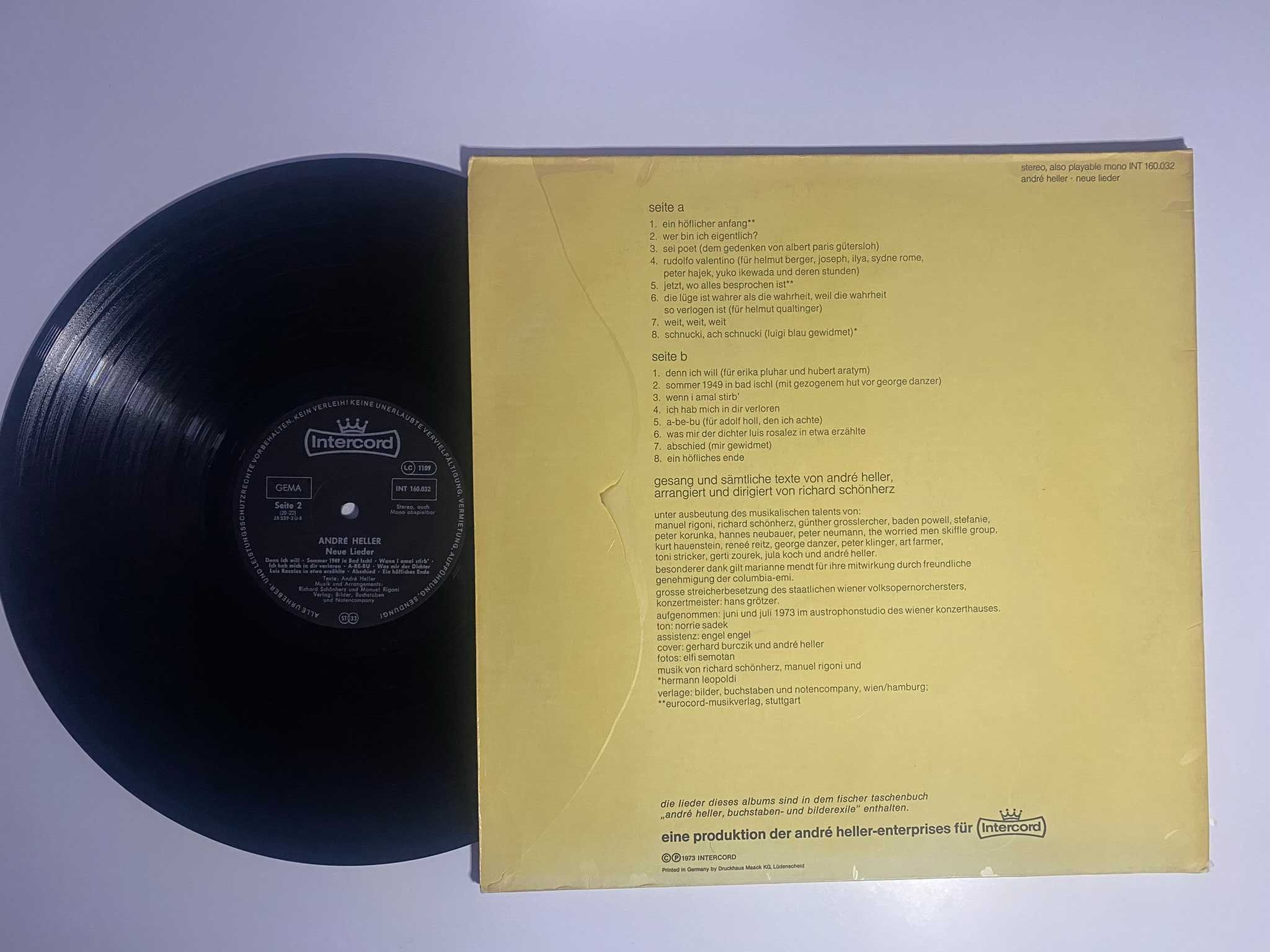 André Heller – Neue Lieder LP Winyl (A-158)