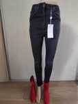 Spodnie jeansowe damskie czarne, O’LaVoga, slim fit, wysoki stan, r.S