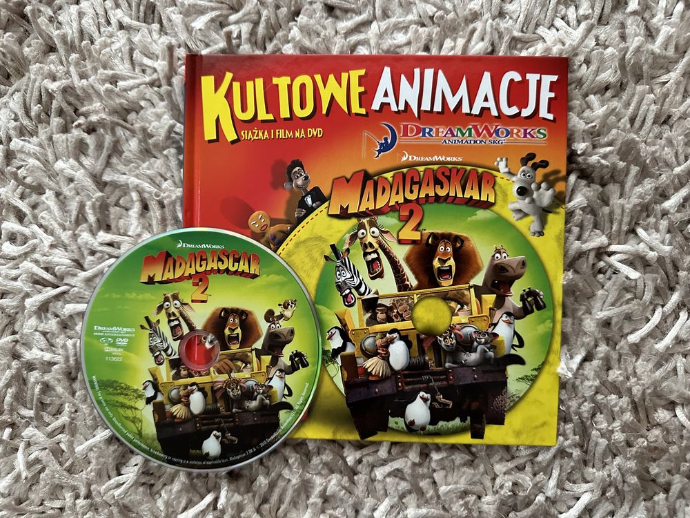 Książka i film na DVD „Madagaskar 2”