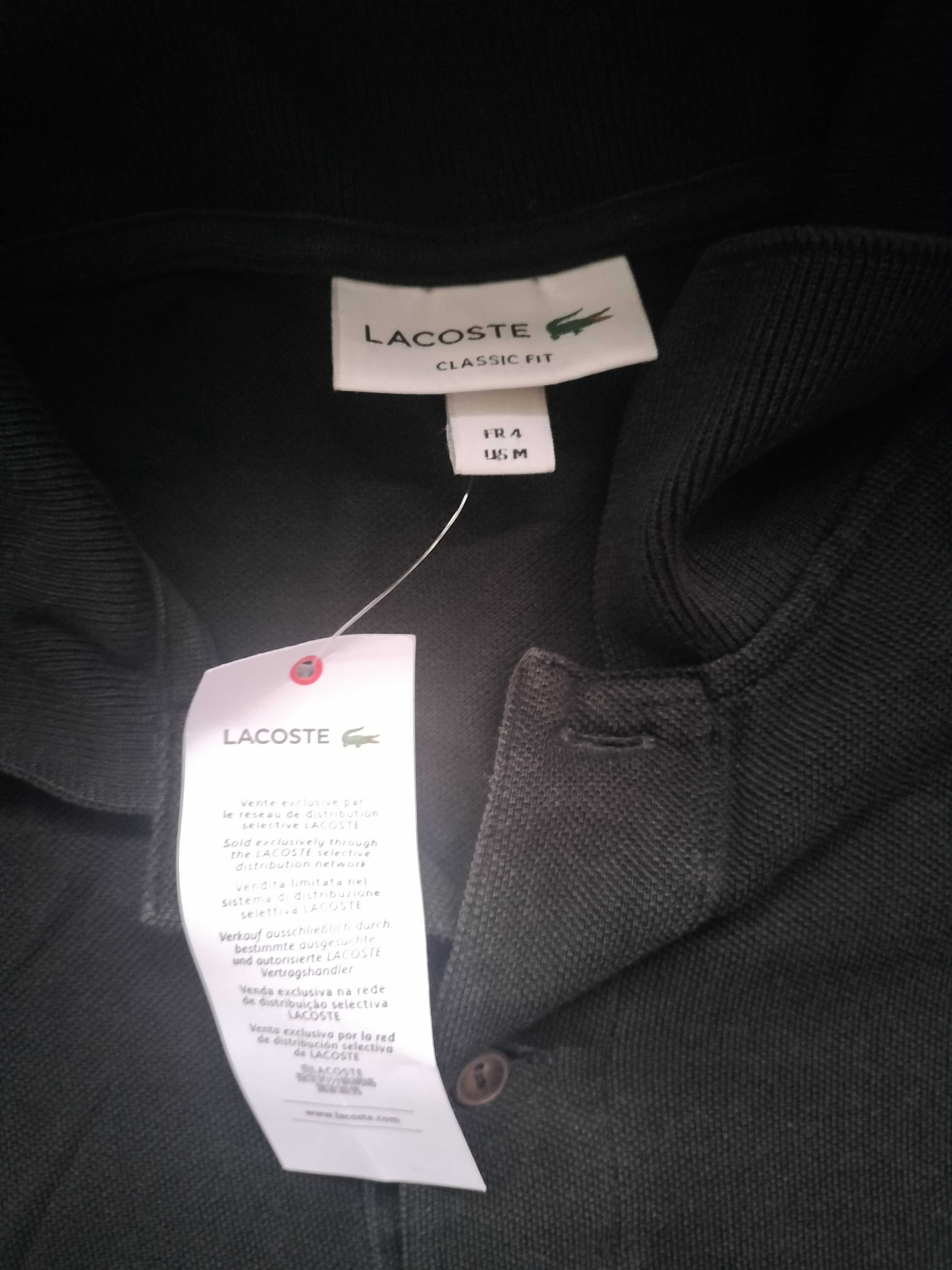 LACOSTE T-SHIRT polo męski czarny R.M