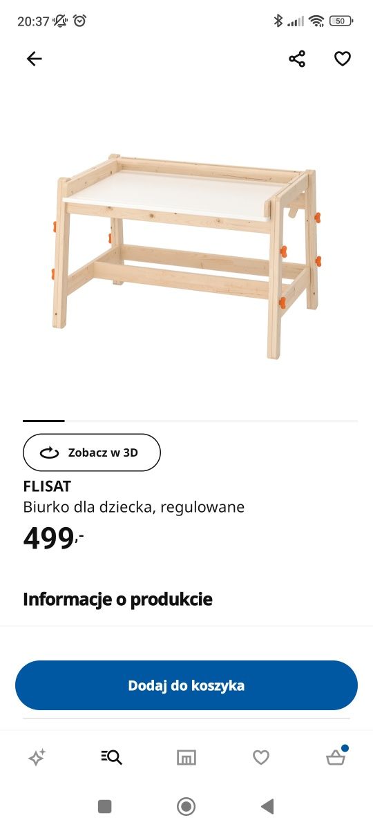 FLISAT IKEA biurko stolik i ławka krzesełko