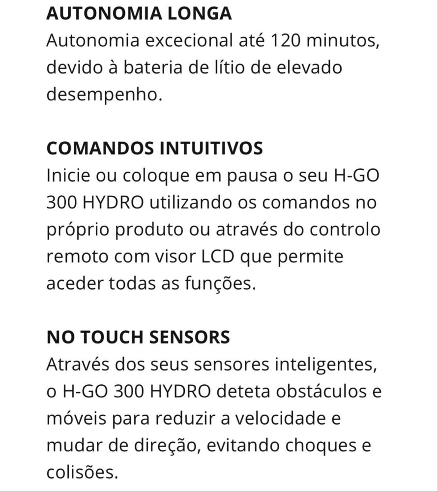 Aspirador Robot / Robô Hoover H-GO 300 HYDRO
