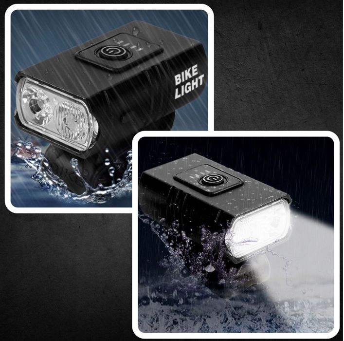 LAMPKA ROWEROWA led na rower kierownicę mocna akumulatorowa usb+tylna