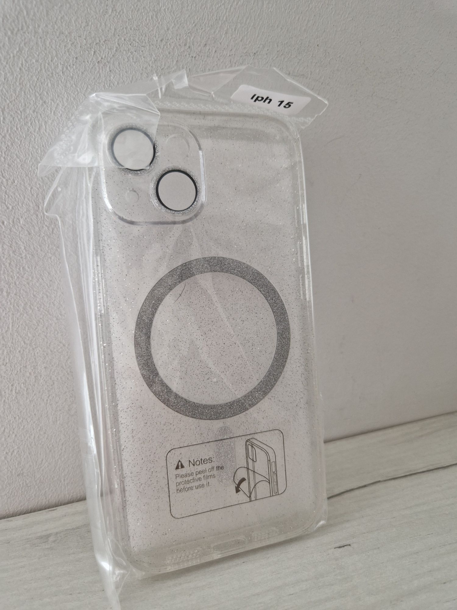 Glitter Magsafe Case do Iphone 15 przezroczysty