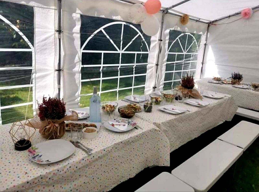 Wynajem namiotów imprezowych wypożyczalnia stołów wesele komunia