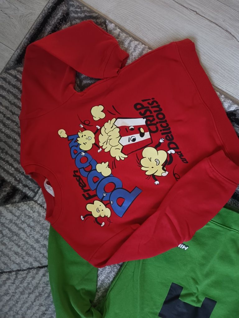 Bluzy h&m 134/140 stan bardzo dobry Minecraft popcorn