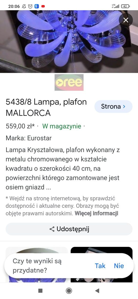 Lampa plafon Mallorca