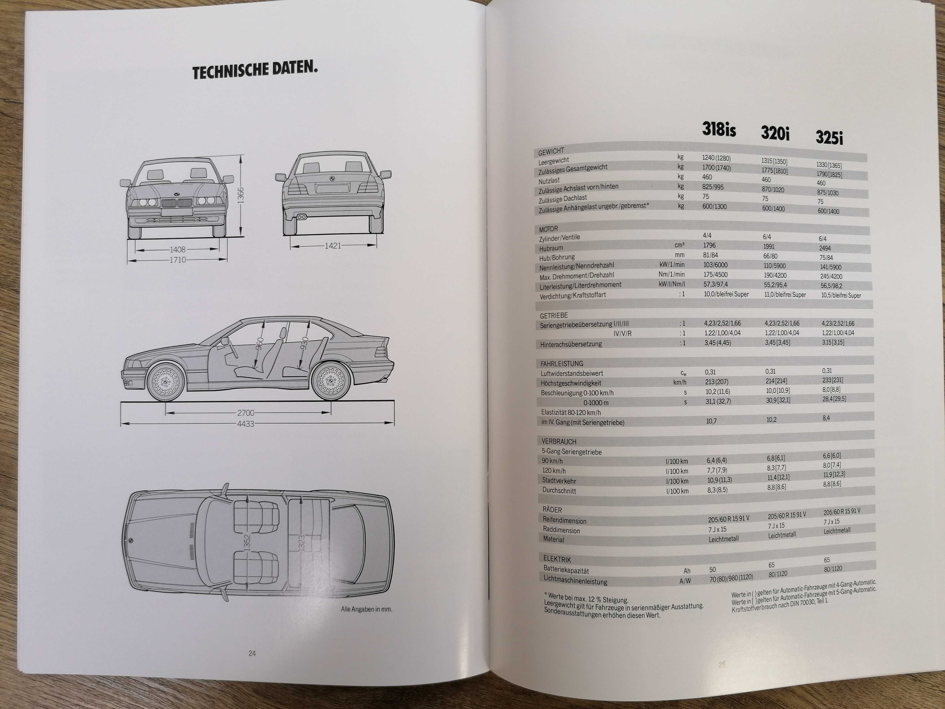 Prospekt BMW 3 E36 Coupe  318i  320i  325i