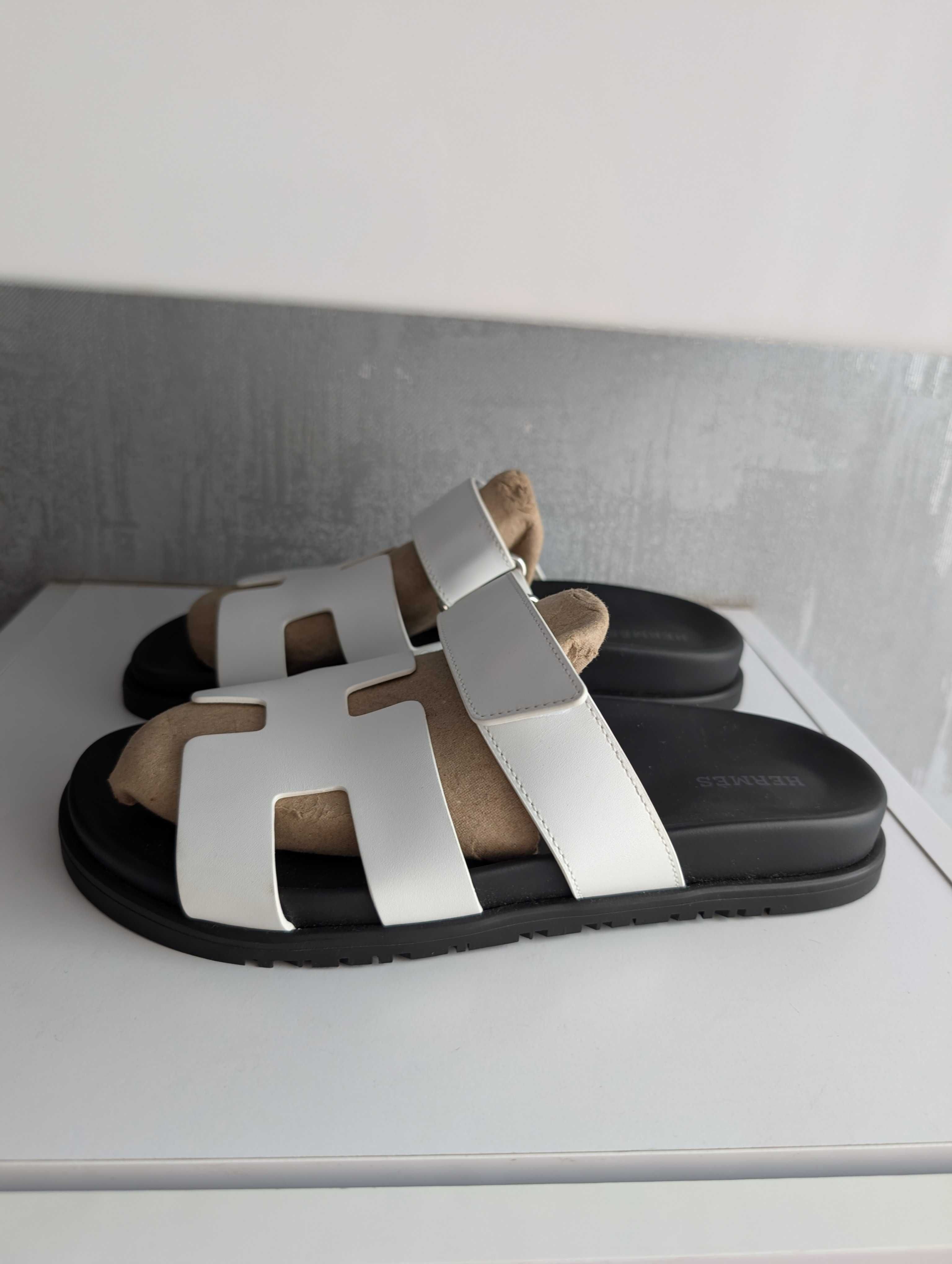Hermes Chypre Sandal ОРИГИНАЛ Шлепки Сандалии Женские Шлепанцы Белые