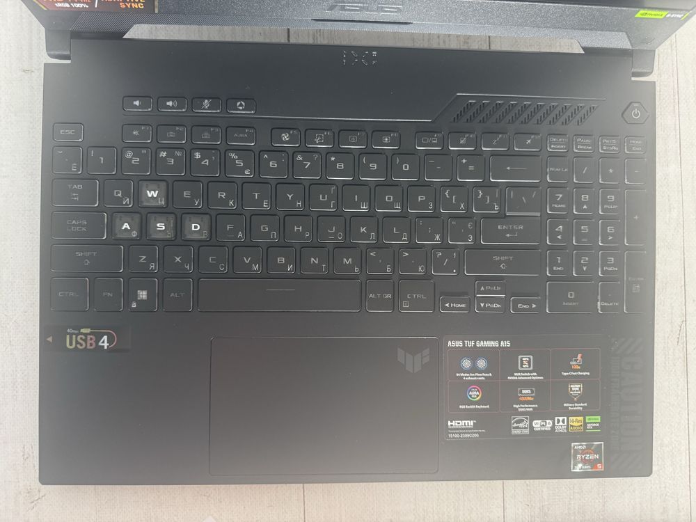 Ноутбук ASUS TUF Gaming A15 15.6 144Гц/Ryzen5 7535/16/512/GeForce4060