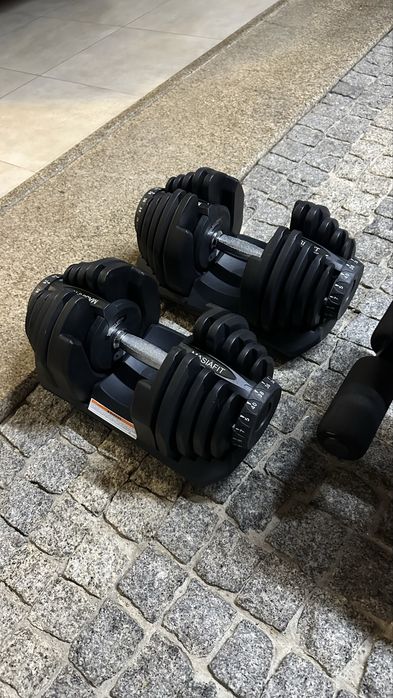 Halteres ajustáveis 40kg + banco inclinável