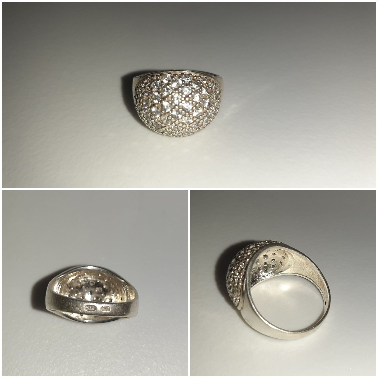 Кольцо/перстень срібний 925 проби із золотою пластиною 585 проби