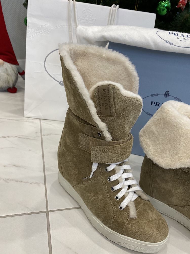 Сапоги ботинки сникерсы prada
