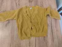 Sweter cool club musztardowy rozpinany na guziki 116 sweterek