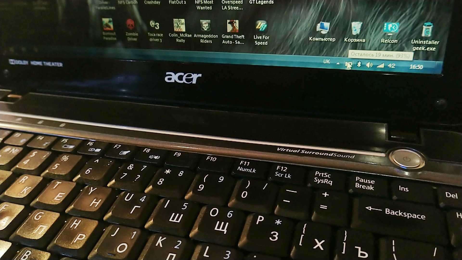 Ноутбук ігровий За2ШТ.игровий Acer 2930 Core2duo 2*2.2Ghz/320Gb/100ігр