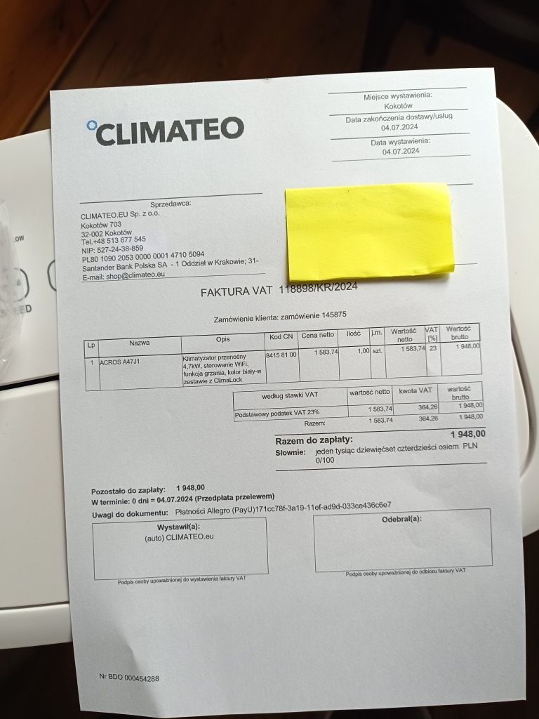 Klimatyzator Eberg 4w1