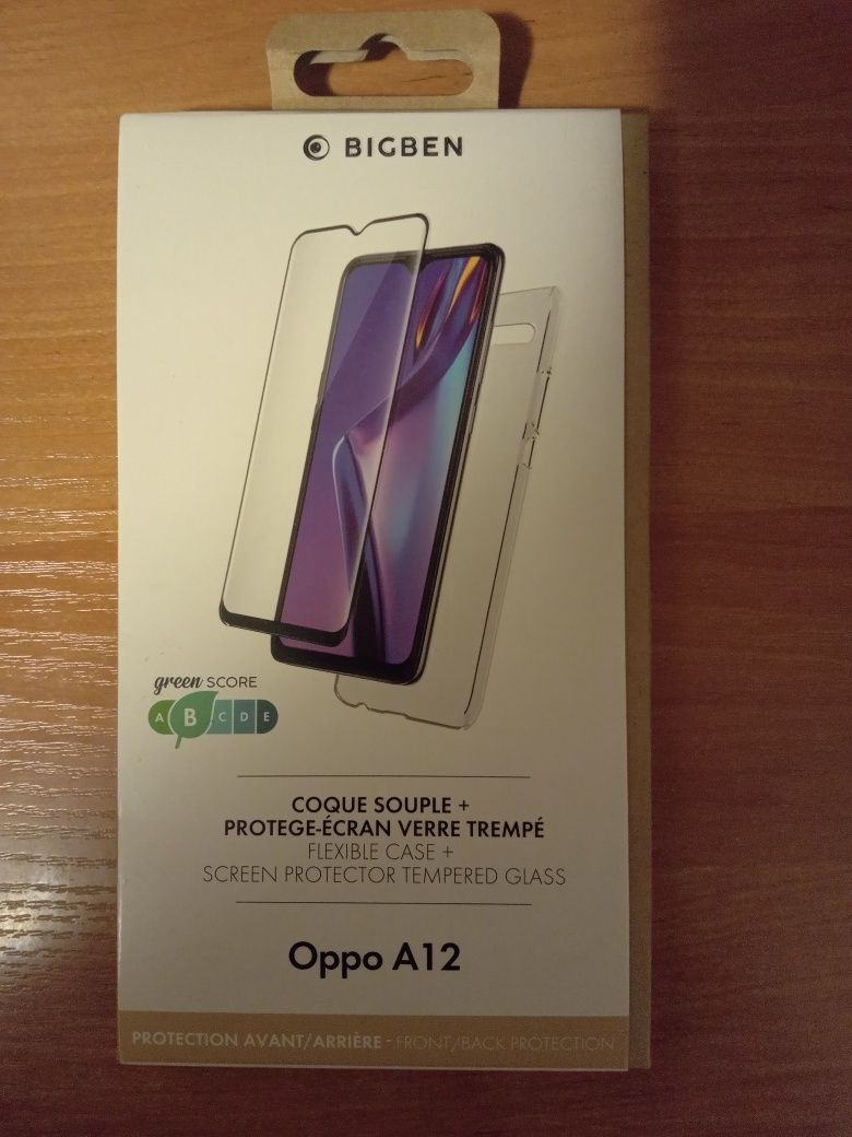 Etui transparentne + osłona ekranu ze szkła hartowanego - Oppo A12