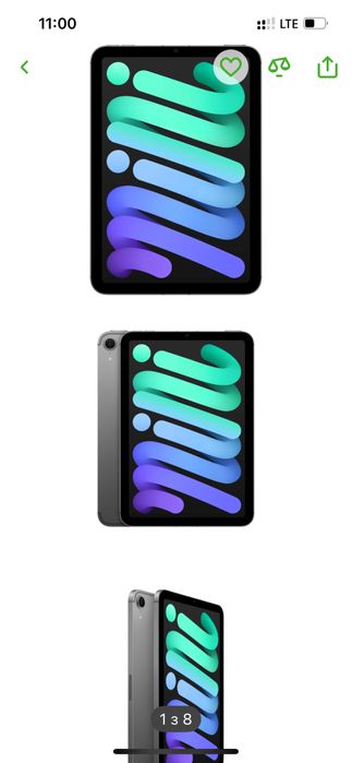 Планшет Apple iPad Mini (A17 Pro) Cellular 128GB (MXPN3) Space Gray