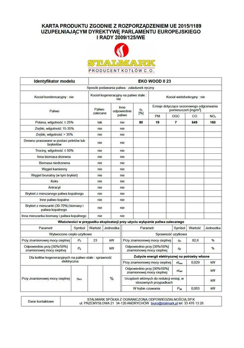 Kocioł Stalmark EkoWood 23kw - zgazowujący drewno - Cena z Montażem