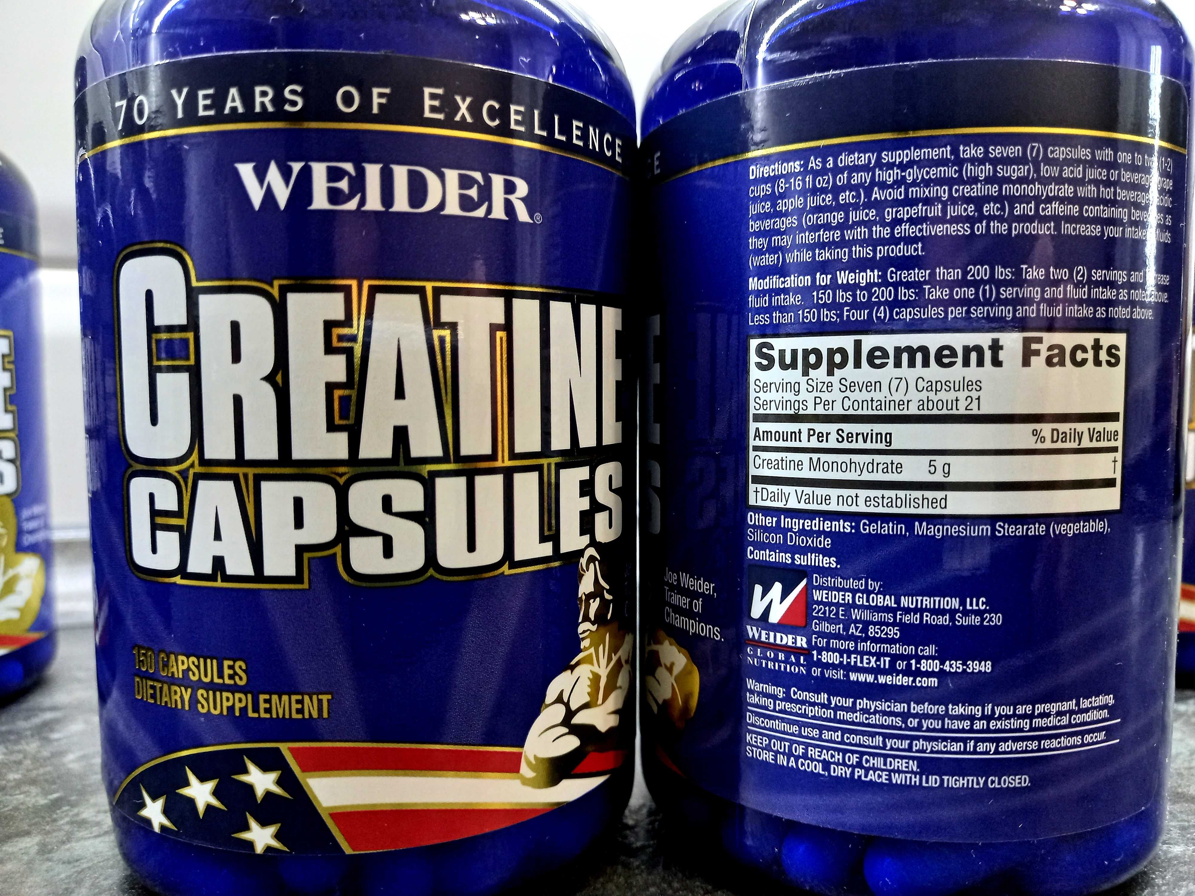 -70% Weider, Creatine Capsules 700 мг (150 капс.), креатин моногидрат