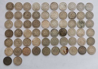 Zestaw 62 x 1/2 marki Niemcy srebrne monety