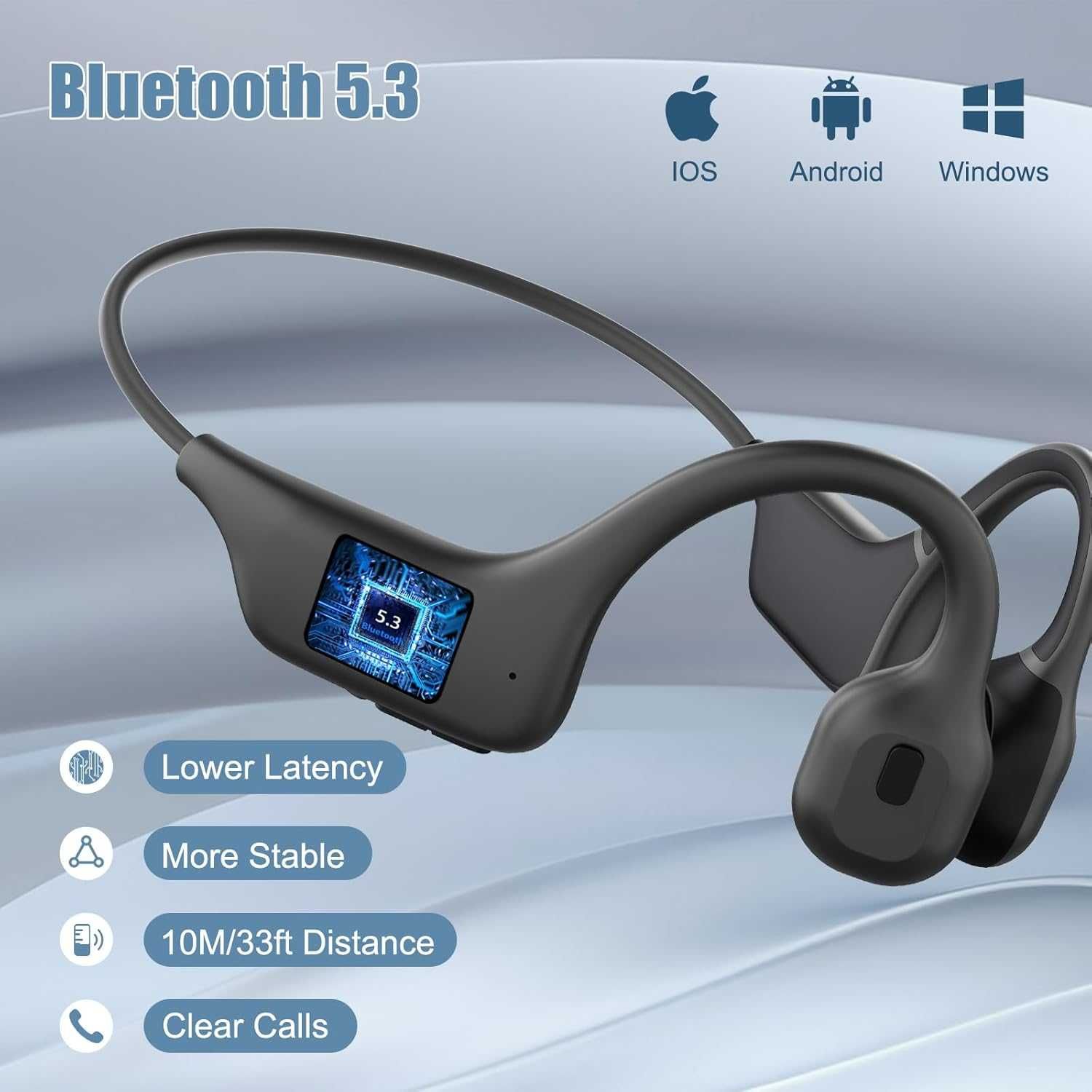 Słuchawki, bezprzewodowe, Bluetooth, do fitnessu, biegania