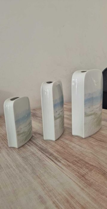 Thomas Germany prostokątny biały wazon przedstawiająca krajobraz plaży