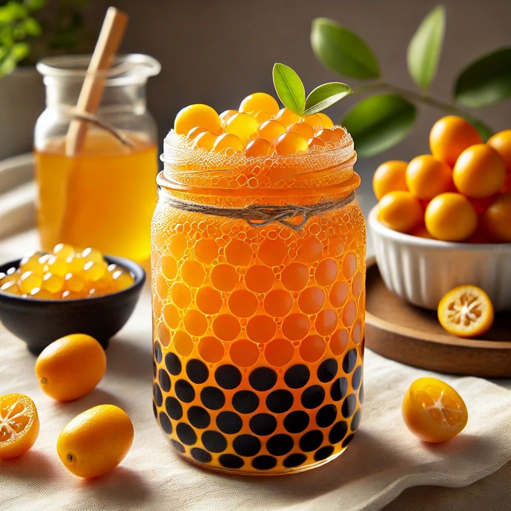 Інгредієнти для Bubble Tea, солодкі кульки, сиропи, трубочки, стакани