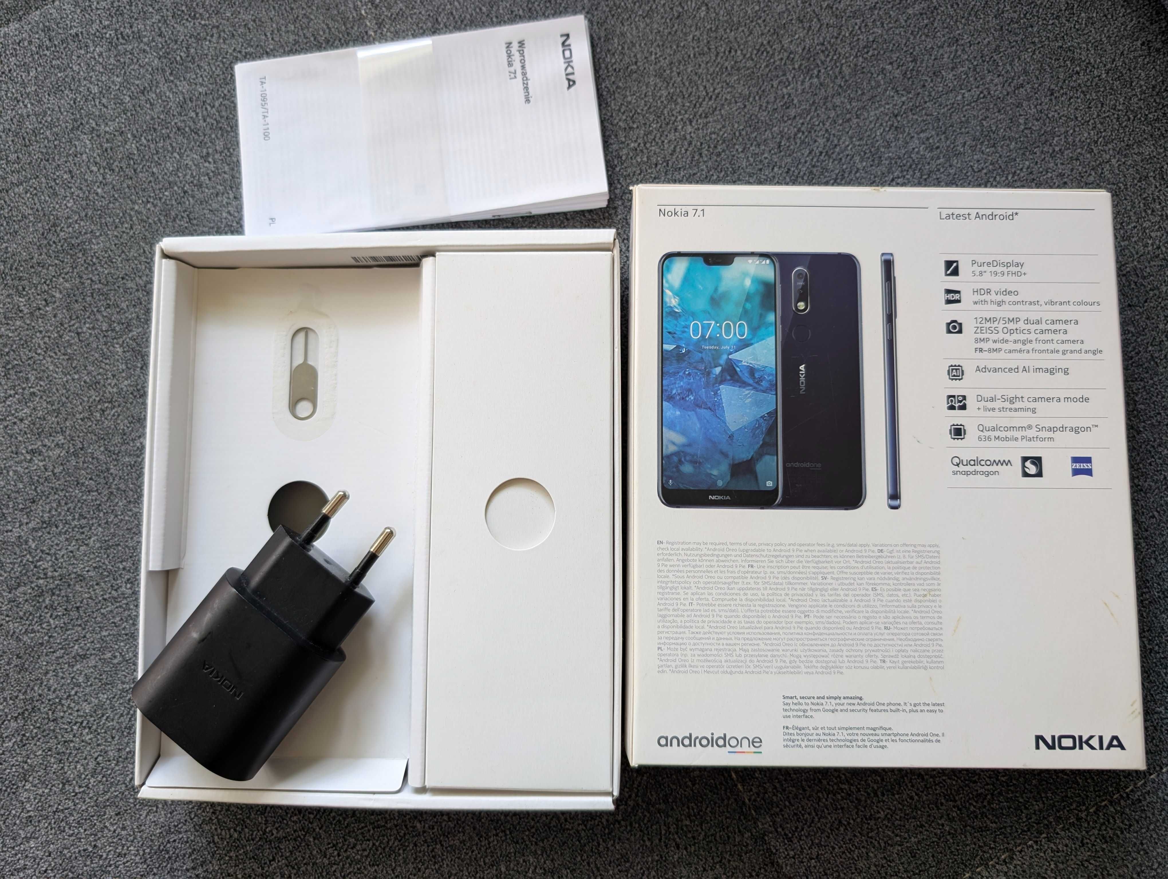 Nokia 7.1 - działa bdb, ekran bez rys, plecy pęknięte
