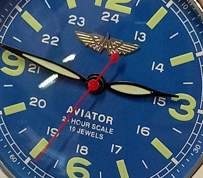 Raketa Aviator . Piękny . Duży . 38.5 mm