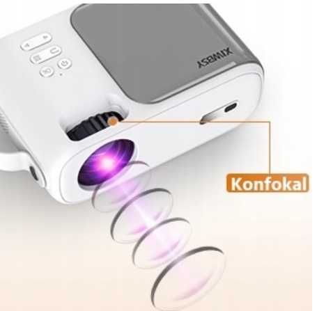 Mini projektor rzutnik XIWBSY FULL HD 1080p 5G Wi-Fi HDMI USB