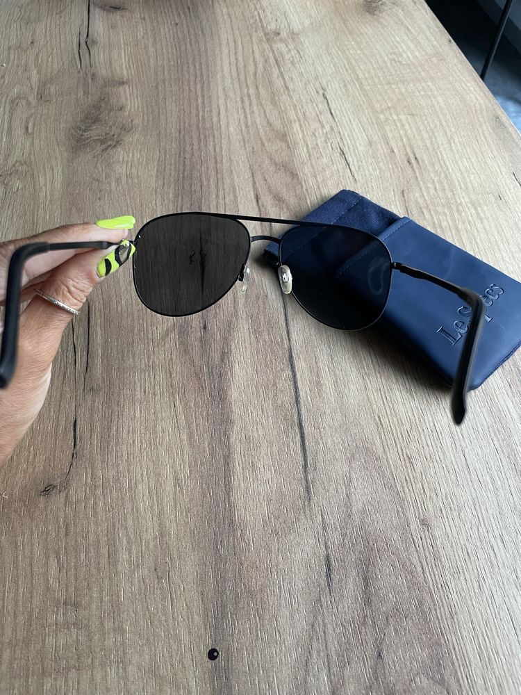 Okulary przeciwsłoneczne czarne pilotki Le specs