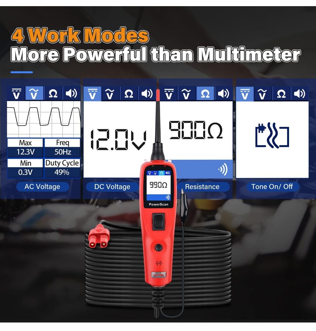 Testador de circuito Autel PowerScan PS100 SELADO