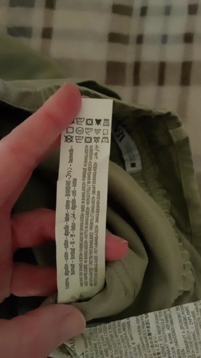 Zara miętowe/ zielone spodenki z wysokim stanem rozmiar S
