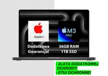 NOWY Apple MacBook Pro 16,2 M3 Pro 36GB RAM 1TB SSD BLACK GW-2LATA! FV