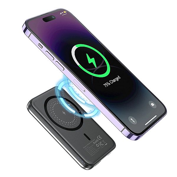 Mini powerbank Choetech B655 indukcyjny MagSafe USB-A / USB-C 5000mAh