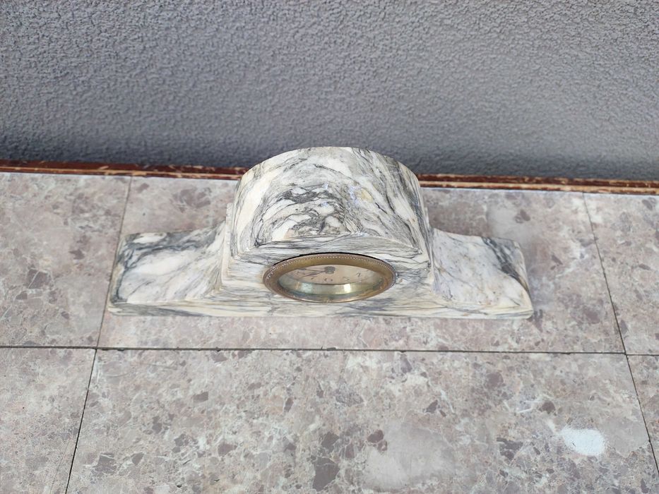 88 Stary zegar kominkowy stołowy chodzik sprawny miniaturka marmurowy