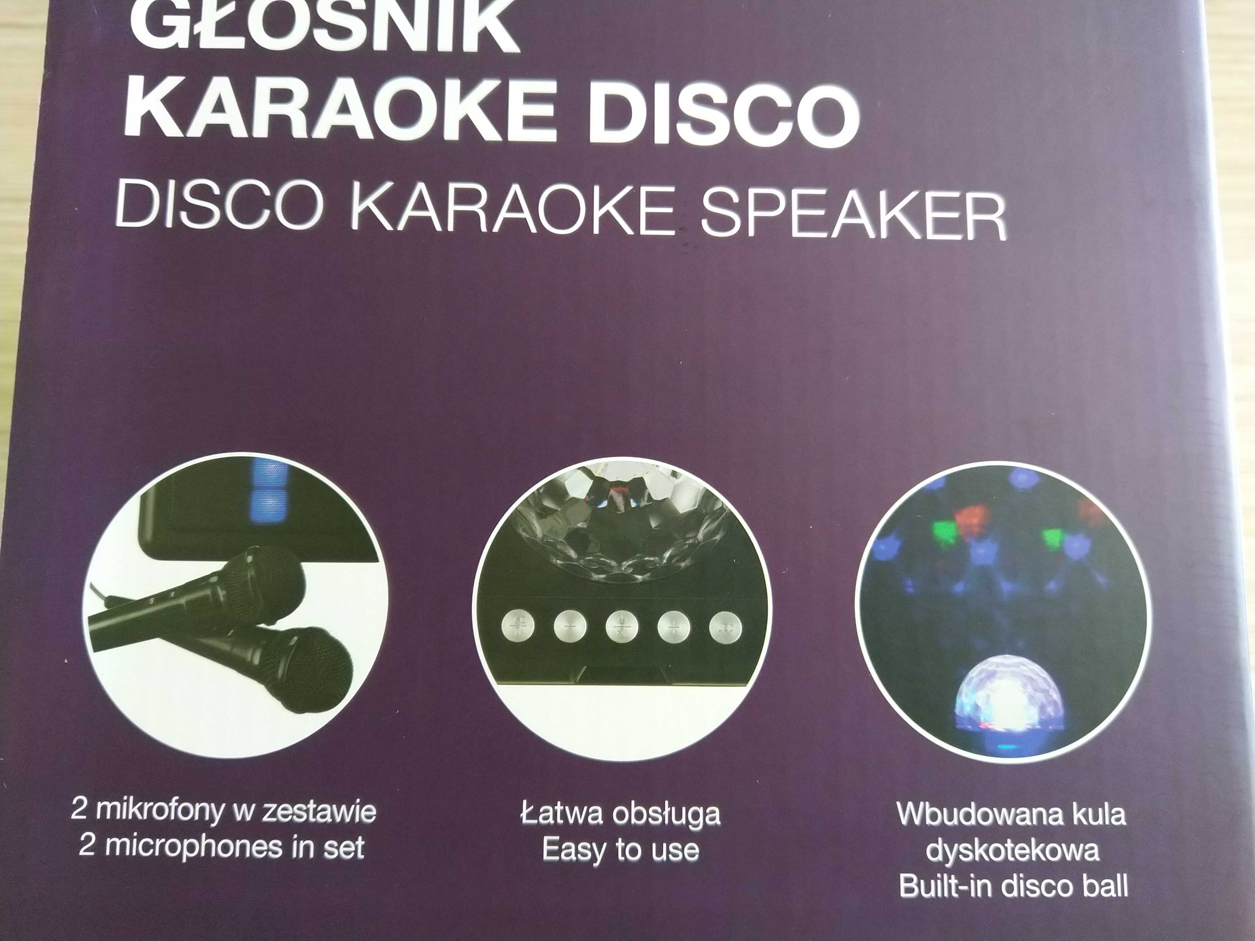 OKAZJA Głośnik karaoke Disco bezprzewodowy + 2 x mikrofon Wysyłam