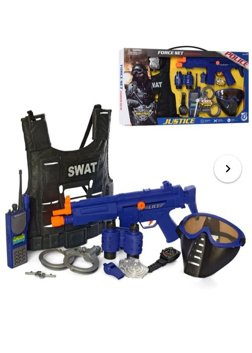 Набір поліцейського  жилет , автомат, маска, наручники, рація