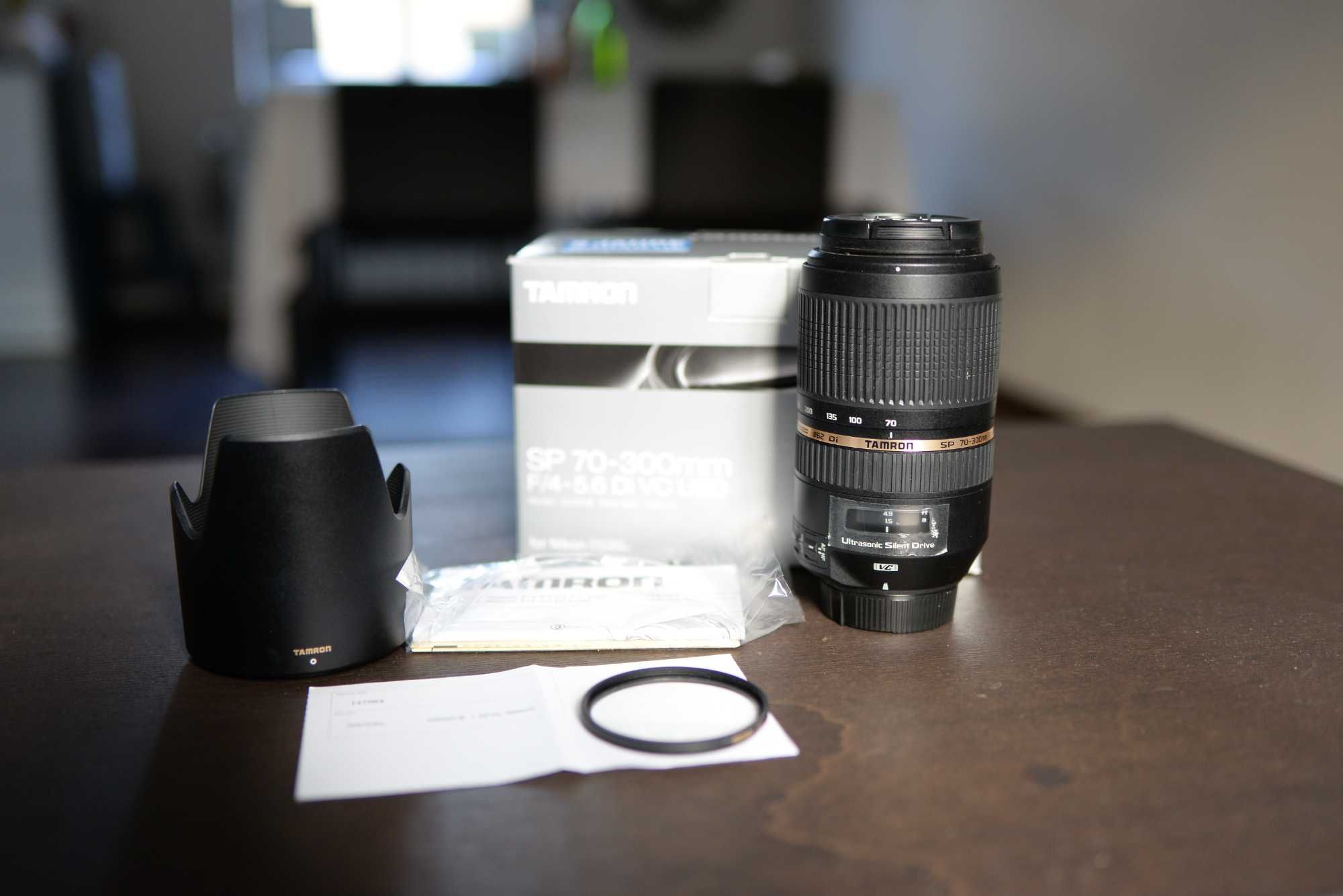Nikon Tamron SP 70-300 mm f/4-5.6 Di VC USD jak NOWY,