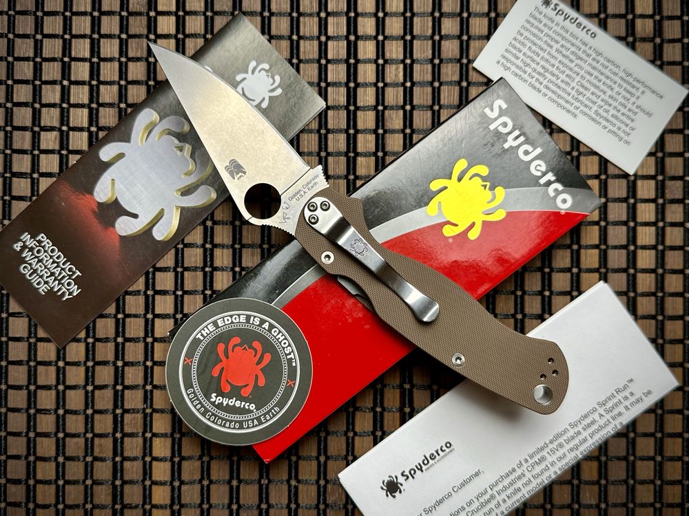 Нож Spyderco Para Military 2 Brown G-10 CPM-15V Sprint Run