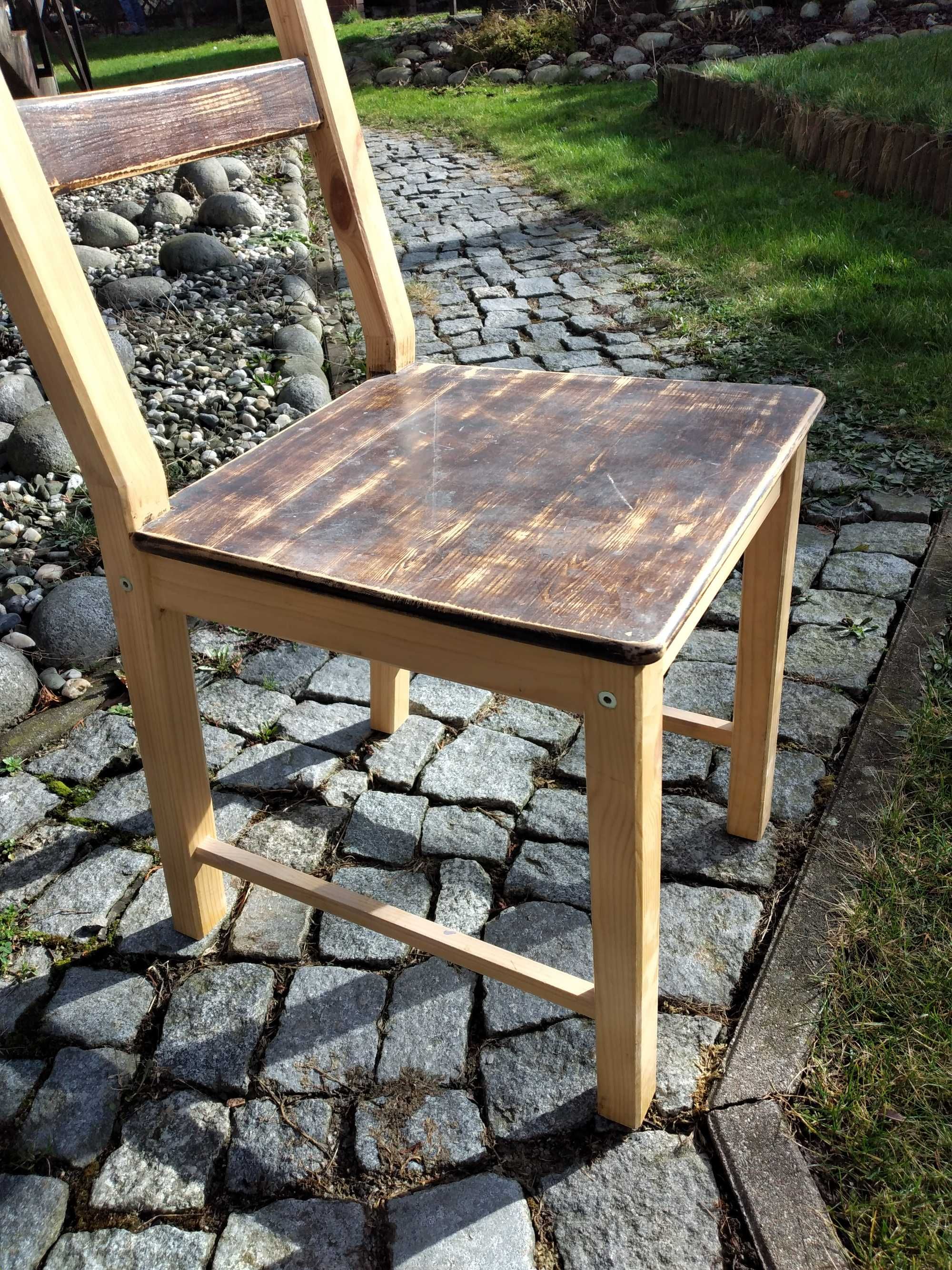 Stabilne wygodne krzesło do pomalowania lite drewno IKEA