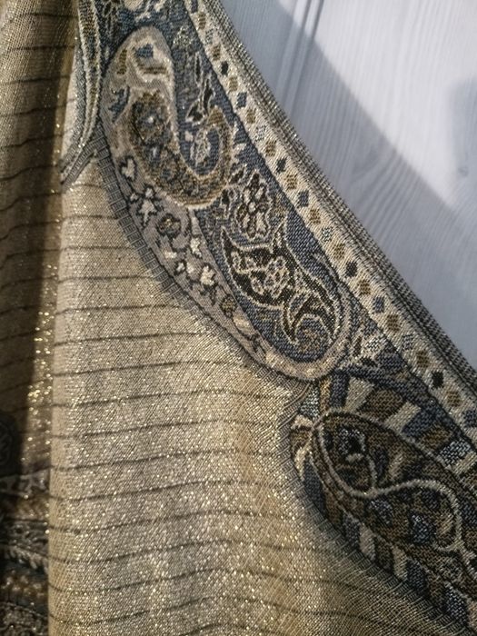 Ogromny xxxl szal vintage kaszmirowy dwustronny 100% kaszmir