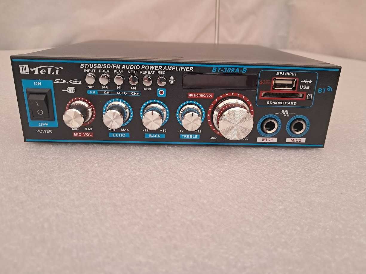 Wzmacniacz stereo Bluetooth Cyfrowy  BT - 309 A-B  LCD z pilotem