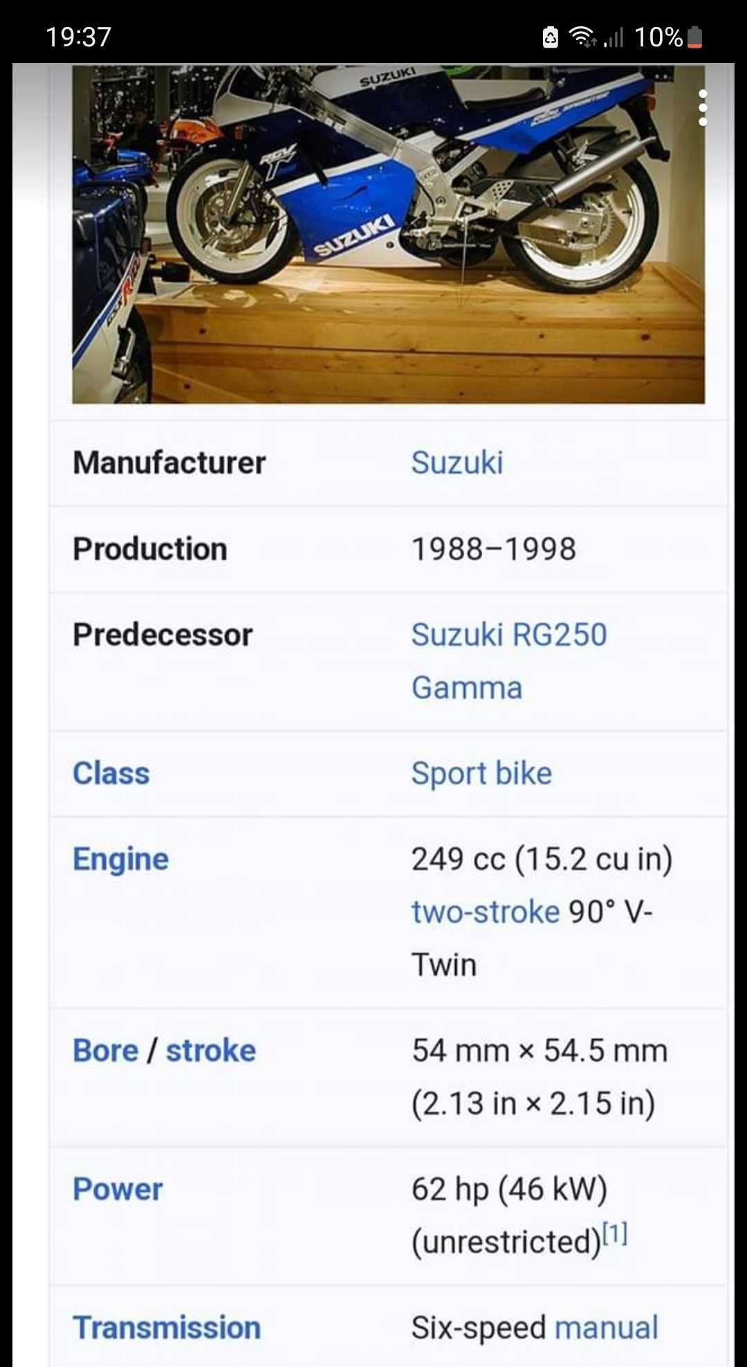 SUZUKI RGV 250 (( VJ,21 )) 1989