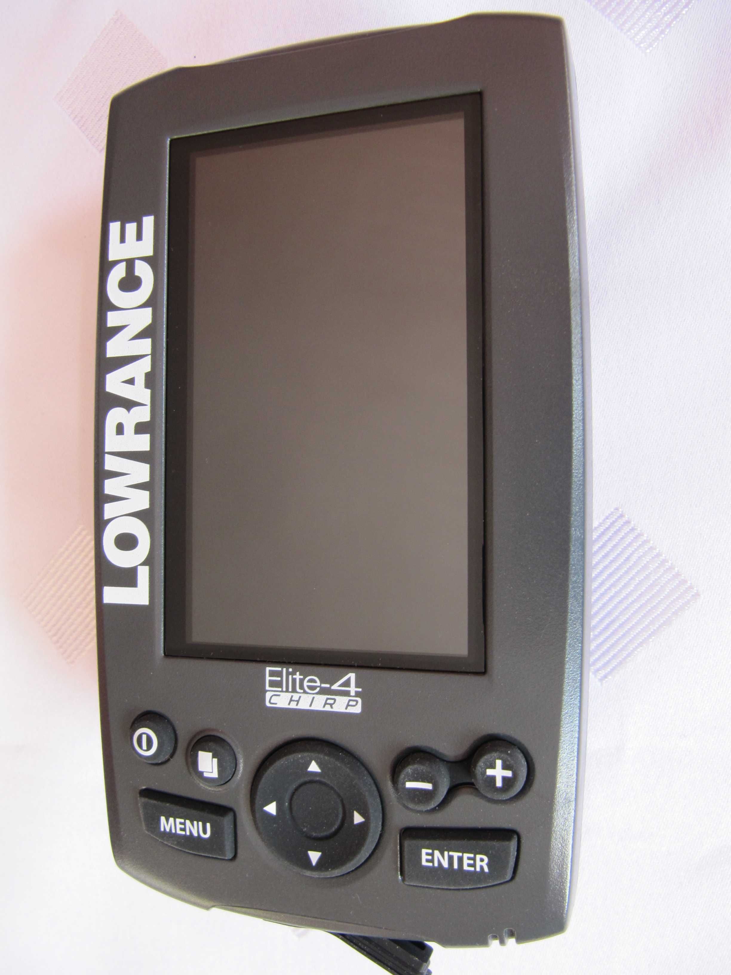 echosonda Lowrance Elite 4 CHIRP + SD MaxiMapa + dodatki - NOWA