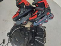 Patins em linha com proteções
